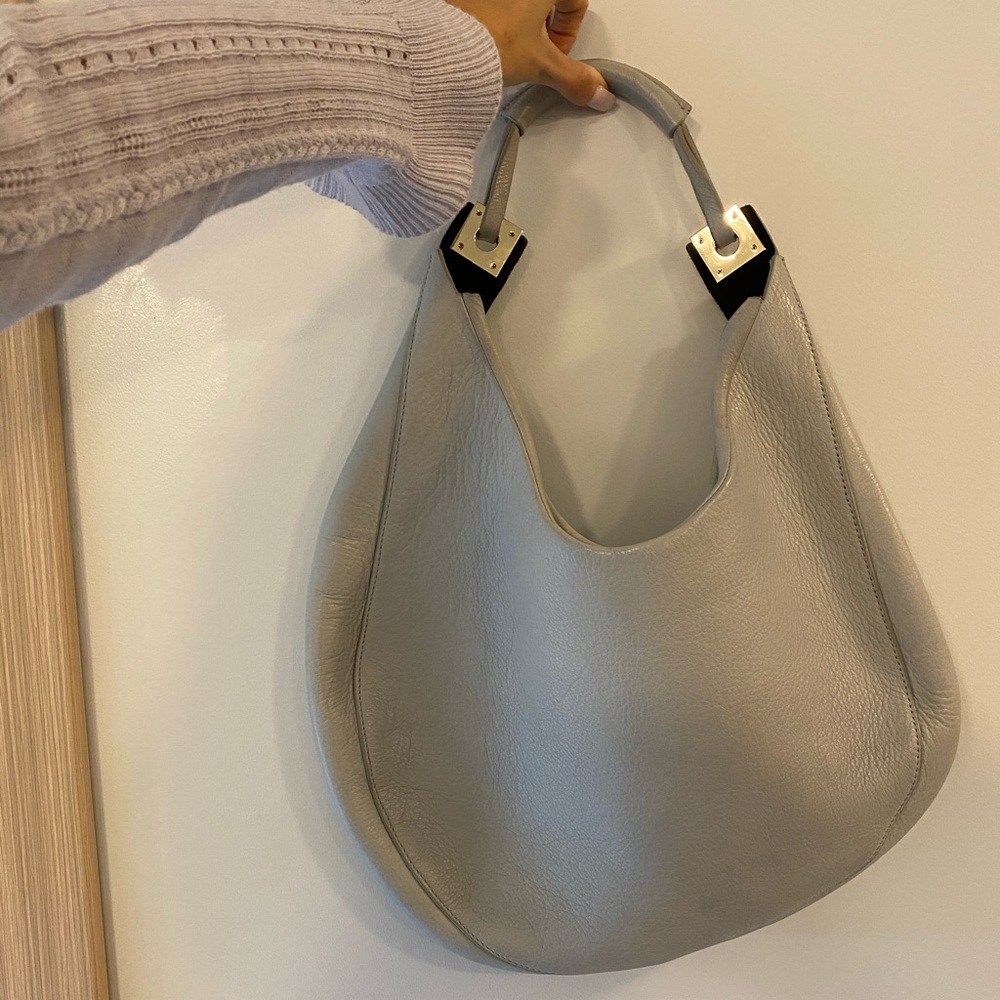 Light Blue Leather Handbag